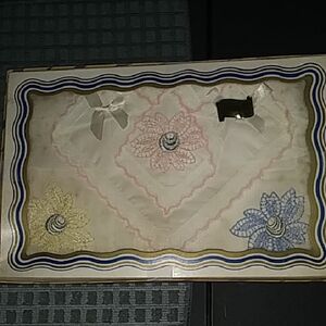 Vintage Handkerchiefs Fine Loom Made In The USA 1960's New Old Stock